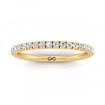 FRENCH PAVE CUT NEW MOON HALF BAND (0.25ct)