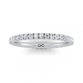 FRENCH PAVE CUT NEW MOON ETERNITY BAND (0.75ct)